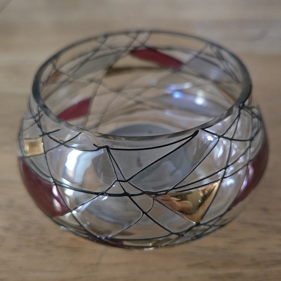 Partylite Mosaic Glassware - Large Bowl, Wine & Martini Glasses, Votive Holders - Picture 3 of 9